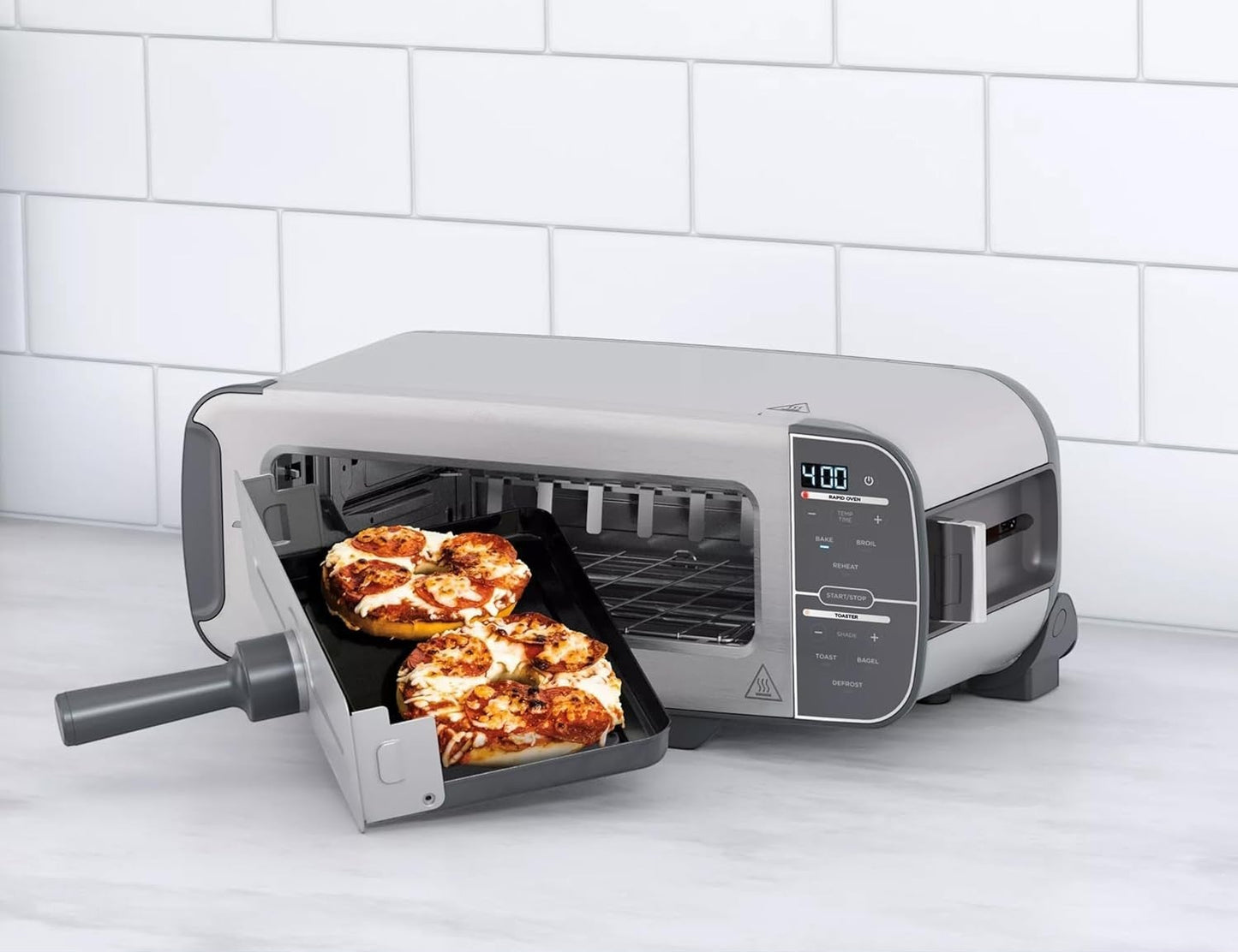 Tostadora y Horno Compacto 2 en 1 con Función Flip