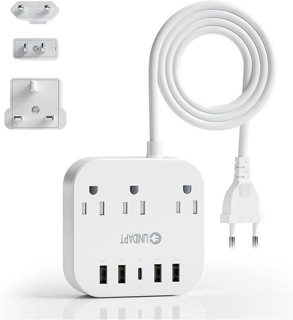 Adaptador Universal 8 en 1 con Regleta de Energía