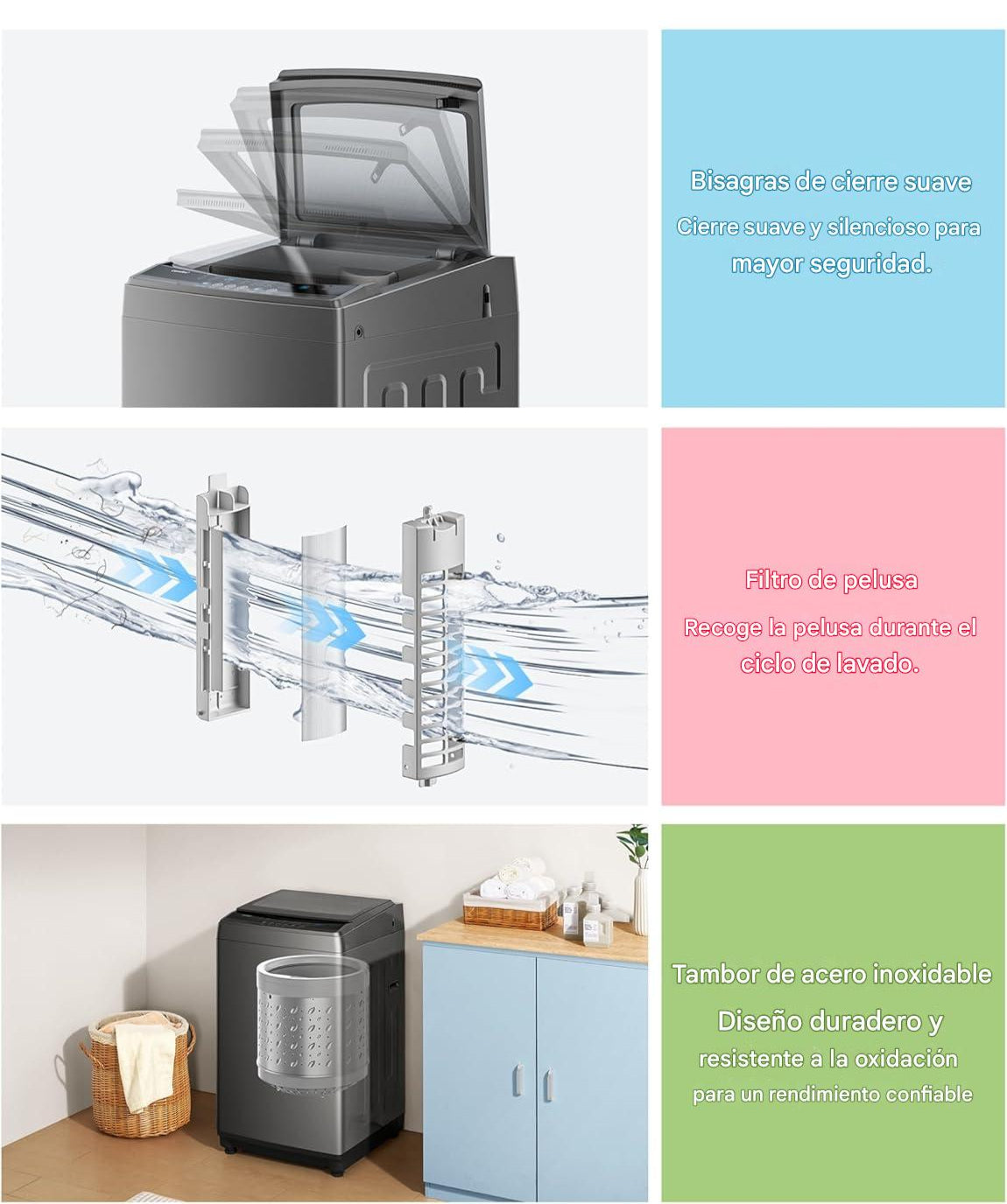 Lavadora Portátil Compacta de 0.9 Pies Cúbicos con 5 Ciclos de Lavado