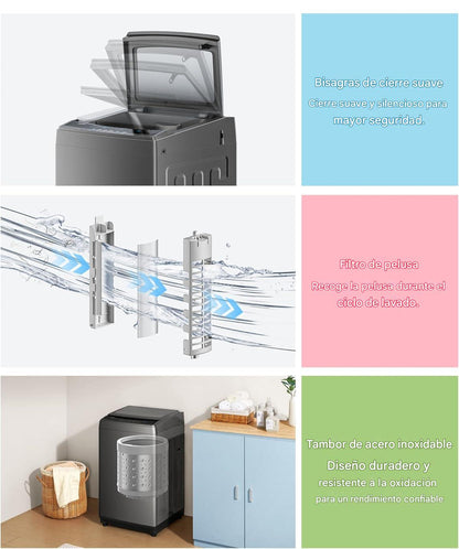 Lavadora Portátil Compacta de 0.9 Pies Cúbicos con 5 Ciclos de Lavado