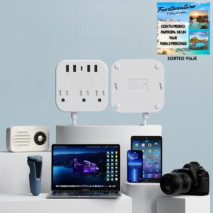Adaptador Universal 8 en 1 con Regleta de Energía