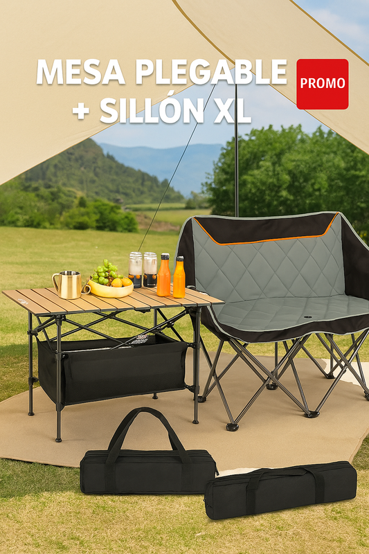 Pack Aventurero: Mesa plegable + Sillon XL