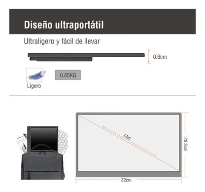FlexiView Pro – Monitor Portátil Táctil de 15,6" para Portátil, Mac, PS5 y Raspberry Pi
