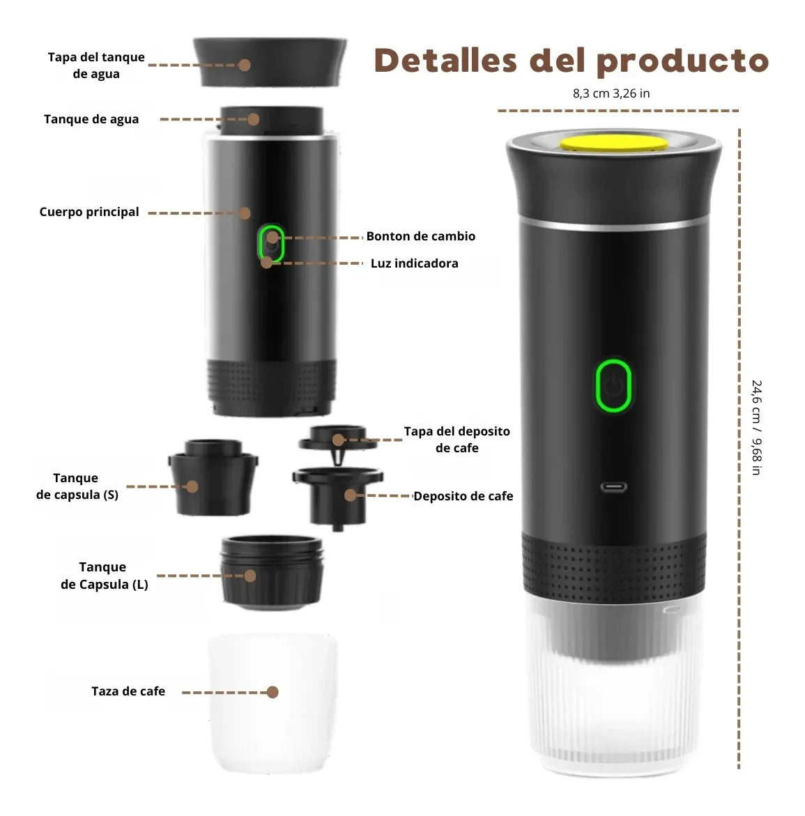 KaffaGo – Cafetera Espresso Portátil 3 en 1