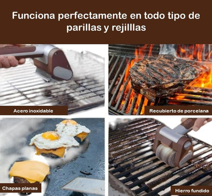 Cepillo giratorio BBQ sin cerdas metálicas