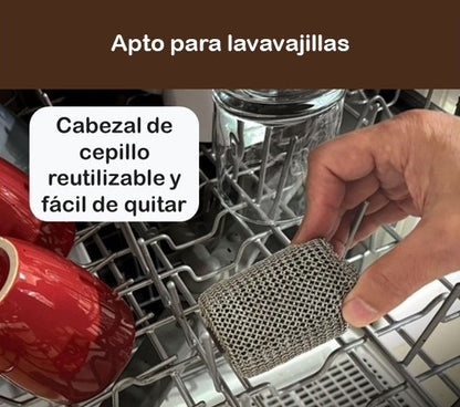 Cepillo giratorio BBQ sin cerdas metálicas