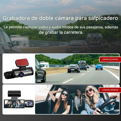 Cámara de Seguridad Vehicular 1080P con Doble Lente y Visión Nocturna IR – Seguridad Total en Cada Trayecto